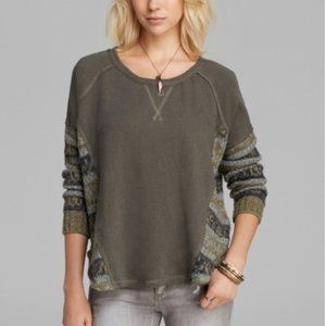 Free People Sinner Green Sweatshirt Large